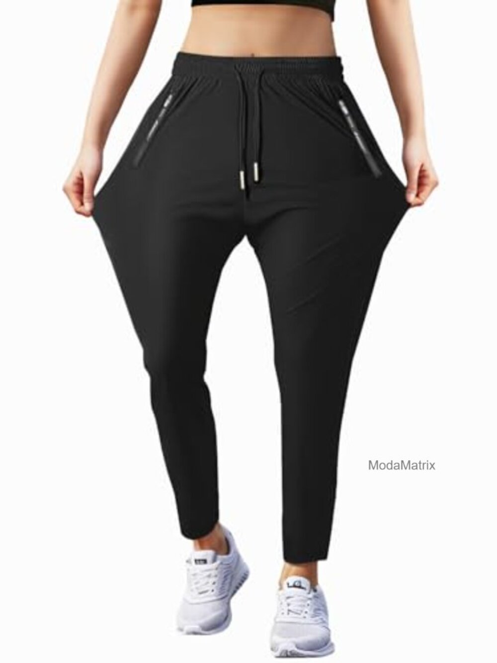 Stretchy Quick-Dry Hiking Pants Athletic Track Pants with Zipper Pockets
